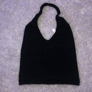 Urban Outfitters Black Ribbed Halter Top
